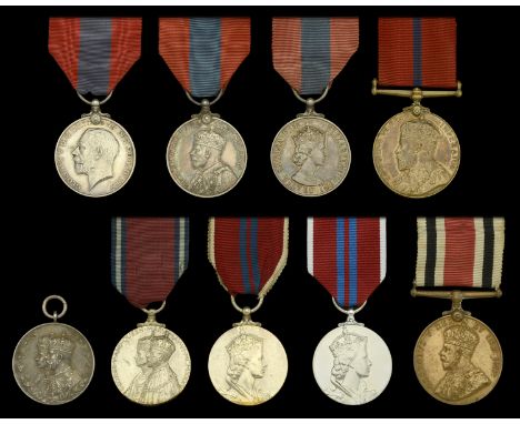 Imperial Service Medal (3), G.V.R., Circular issue (2), 1st ‘coinage head’ issue (Henry James Baldry); 2nd ‘Coronation robes’