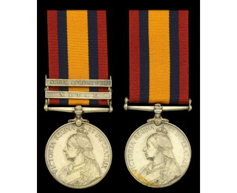Family Group:  Queen’s South Africa 1899-1902, 2 clasps, Natal, South Africa 1901 (F. Pope: Surgeon) engraved naming; Queen’s