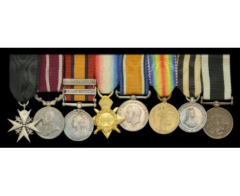 An unattributed group of eight miniature dress medals  The Order of St. John of Jerusalem, Officer’s (Brother’s), silver, wit