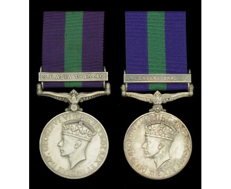 General Service 1918-62, 1 clasp (2), S.E. Asia 1945-46, unnamed as issued to Indian personnel; Palestine 1945-48 (41956 Pte.