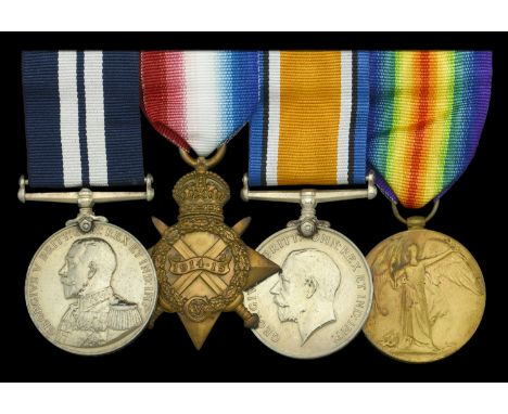 A fine Great War Gallipoli operations D.S.M. group of four awarded to 2nd Lieutenant E. C. Bonnett, Royal Marine Light Infant