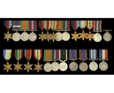 1939-45 Star (3); Atlantic Star (2); Africa Star; Pacific Star; Burma Star; Italy Star (3); Defence Medal (4), one a Canadian