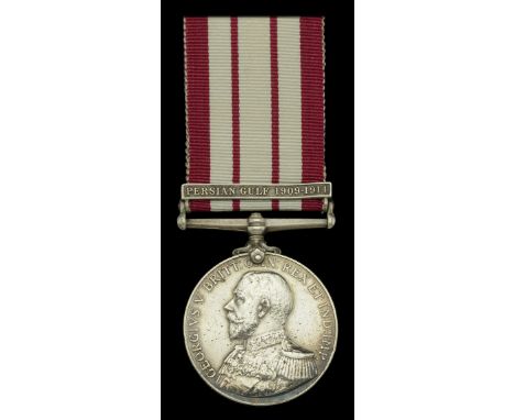 Naval General Service 1915-62, 1 clasp, Persian Gulf 1909-1914 (K.12992. A. J. McCarthy. Sto. 1Cl. H.M.S. Fox.) contact pitti