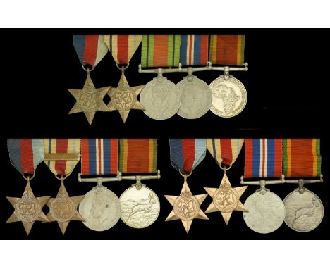 Five: R. M. Read, Union Defence Force 1939-45 Star; Africa Star; Defence and War Medals 1939-45; Africa Service Medal, all of
