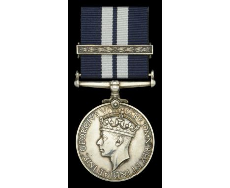 An outstanding Second War submariner’s D.S.M. and Second Award Bar awarded to Leading Telegraphist V. G. Backman, Royal Navy,