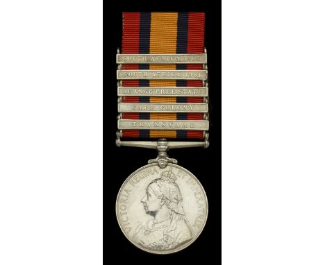 Queen’s South Africa 1899-1902, 5 clasps, Transvaal, Cape Colony, Orange Free State, South Africa 1901, South Africa 1902 (71