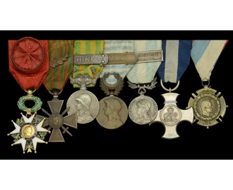 An extremely rare Great War D.S.C. and life-saving group of eight awarded to Lieutenant de Vaisseau J. J. Perrette, French Na