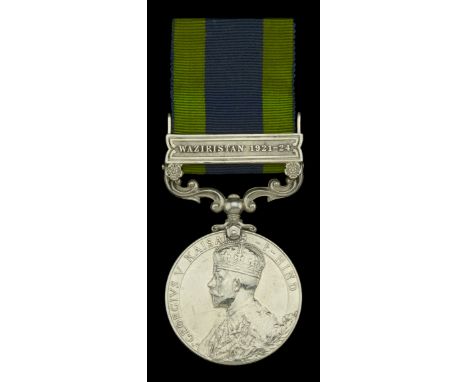 India General Service 1908-35, 1 clasp, Waziristan 1921-24 (4179926 Fsr. J. Davies. R. W. Fus.) edge bruising, contact marks 