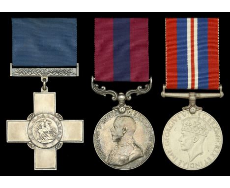 An inter-War George Cross (converted E.G.M.), Great War ‘Western Front’ D.C.M. group of three awarded to Warrant Officer T. P