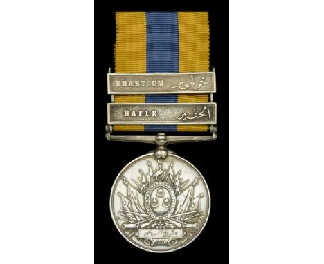 Khedive’s Sudan 1896-1908, 1 clasp, Hafir (No. 4141 Pte. J. Read 1. N. Staff. R.) together with unconfirmed Khartoum clasp lo