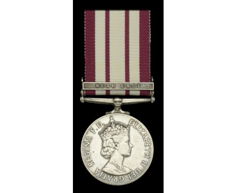Naval General Service 1915-62, 1 clasp, Near East (P/JX.890291 A. L. Treacher. Sig. R.N.) good very fine  £50-£70 --- Importa
