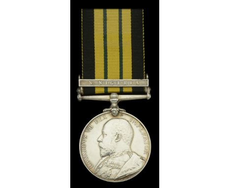 Africa General Service 1902-56, 1 clasp, N. Nigeria (419 Pte. Sangotola. N. Nigeria Regt.) good very fine £160-£200 --- Impor
