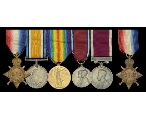 Family Group:  Five: Sergeant D. A. Nicholson, Royal Field Artillery 1914-15 Star (48927 Bmbr. D. A. Nicholson. R.F.A.); Brit