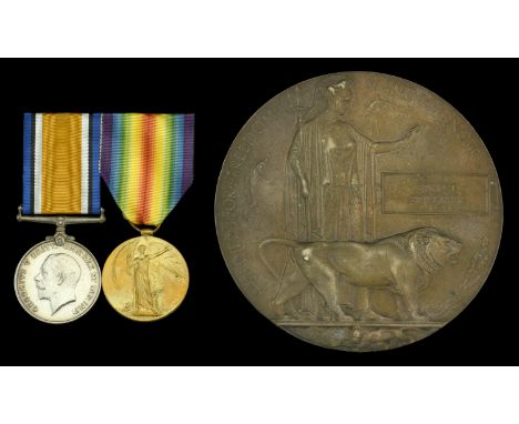 Pair: Private E. Stirzaker, 2nd Battalion, Yorkshire Regiment, who was killed in action during the Second Battle of Arras, 24
