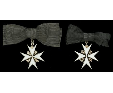 The Order of St. John of Jerusalem, Commander’s (Sister’s) shoulder badge (2), silver and enamel, both with heraldic beasts i