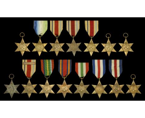 Atlantic Star (2); Africa Star (7), one with 8th Army clasp; Pacific Star; Burma Star; Italy Star; France and Germany Star (3
