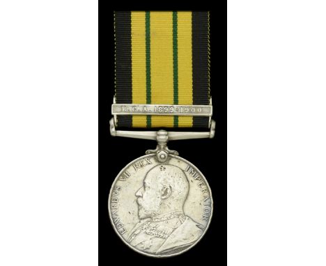 Africa General Service 1902-56, 1 copy clasp, Aro 1901-1902 (67 Pte. Moses. 1st K.A. Rifles) re-impressed naming, clasp not c