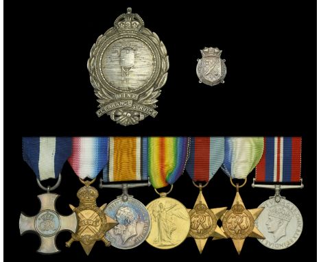 A Second War ‘Minesweeping’ D.S.C. group of seven awarded to Skipper A. A. Hindes, Royal Naval Reserve   Distinguished Servic