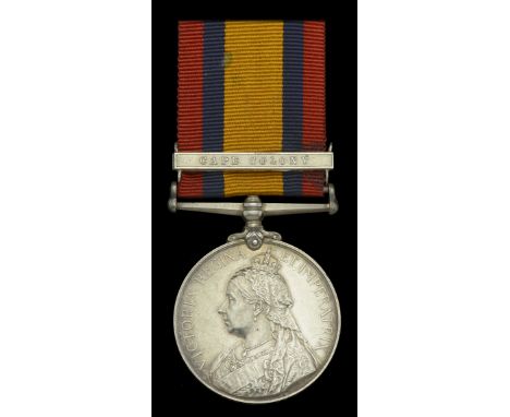 Queen’s South Africa 1899-1902, 1 clasp, Cape Colony (6271 Pte. W. H. Croker. 35th Coy. 11th Impl: Yeo:) clasp loose on ribbo