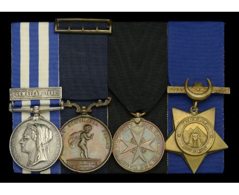 A rare Gemaizah campaign and life saving group of four awarded to Mechanist Quarter-Master Sergeant Francis Ward, Royal Engin
