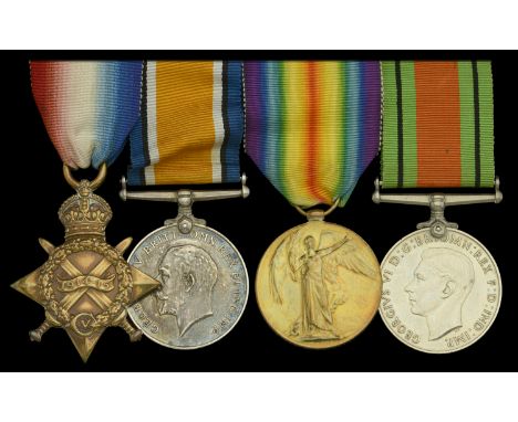 Four: Acting Corporal F. Tippett, Royal Dublin Fusiliers  1914-15 Star (14224. Pte. F. Tippett. R. Dub. Fus.); British War an