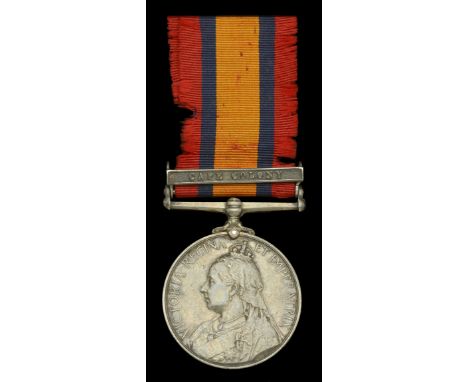 Queen’s South Africa 1899-1902, 1 clasp, Cape Colony (3803 Coy. Sejt. Major W. W. Davies, A.S.C.) suspension neatly re-pinned