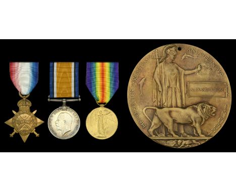 Three: Private A. Rose, Cheshire Regiment, who died of wounds on the Western Front on 6 July 1917  1914-15 Star (3033 Pte. A.
