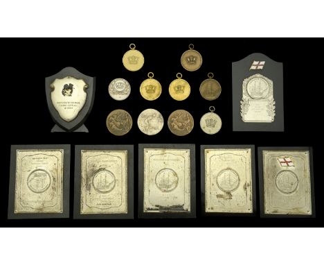 A Selection of Portsmouth Command Swimming and Diving Prize Medals and Shields, all awarded to Jean Workman, Women’s Royal Na