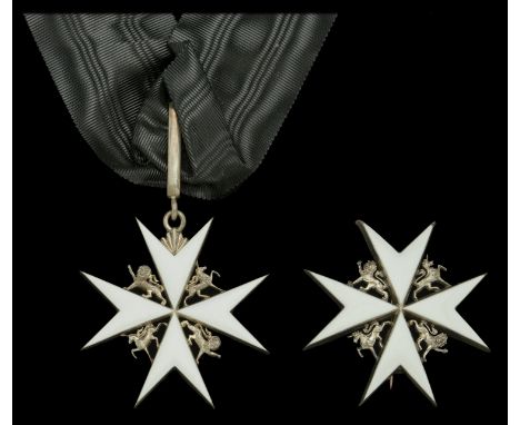 The Order of St. John of Jerusalem, Knight of Grace, pre-1926 set of insignia by H. T. Lamb, comprising neack badge and breas