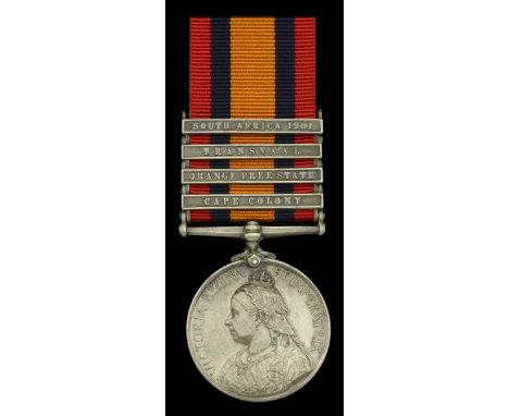 Queen’s South Africa 1899-1902, 4 clasps, Cape Colony, Orange Free State, Transvaal, South Africa 1901 (199 Pte. T. Morley. C