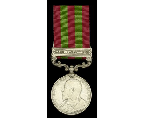 India General Service 1895-1902, 1 clasp, Waziristan 1901-2 (3435 Sepoy Natha Singh 32d Pjb. Pioneers) nearly very fine  £60-