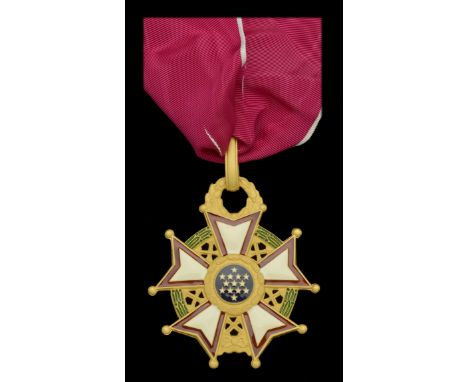 United States of America, Legion of Merit, Commander’s neck badge, 57mm, gilt and enamel, unnamed as issued, with neck riband