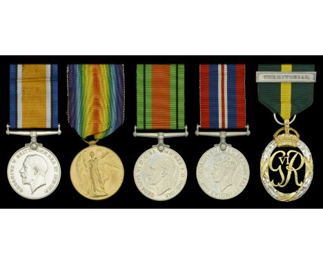 Five: Captain J. B. Oakley, Denbighshire Yeomanry  British War and Victory Medals (Capt. J. B. Oakley.); Defence and War Meda