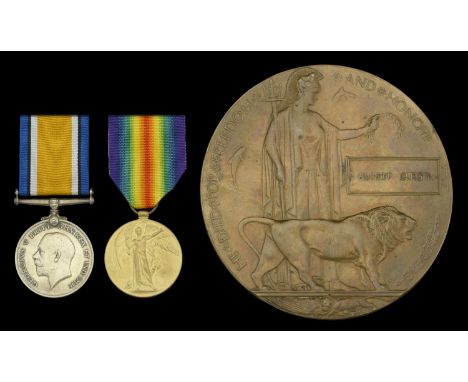 Pair: Private A. Clegg, Cheshire Regiment, who was killed in action on the Somme on 21 October 1916  British War and Victory 