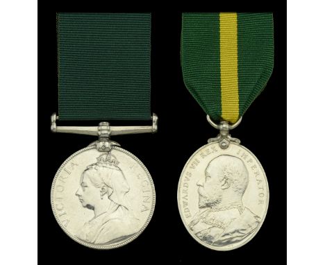 Volunteer Force Long Service Medal, V.R. (Corpl. Richard Roberts. 3rd. V.B. R.W.F. July/98.) engraved naming; Territorial For