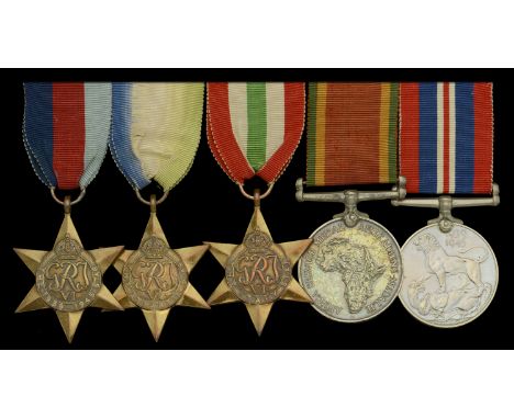 Five: Lieutenant M. C. Emms, South African Naval Forces  1939-45 Star; Atlantic Star; Italy Star; Africa Service Medal; War M