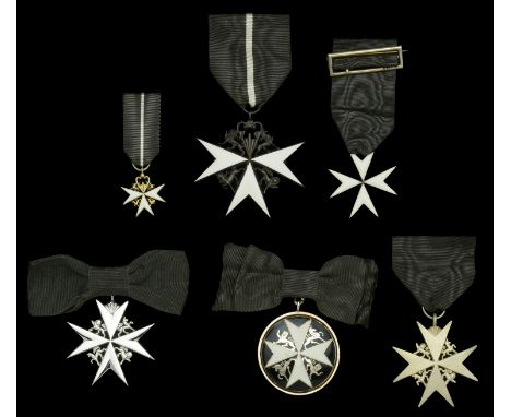 The Order of St. John of Jerusalem, Serving Brother’s breast badge, 6th type (1984-91), silvered white metal cross with heral