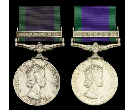 General Service 1962-2007, 1 clasp (2), Borneo (23851931 Gnr. F. Cragg. RA.); Radfan (SS.949003 D. R. Mc.Farlane. A.B. R.N.) 