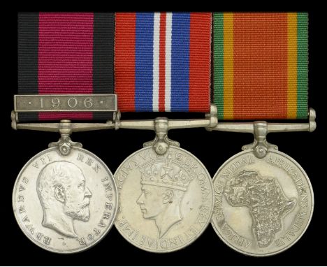 Three: Private E. J. Rewitzky, Royston’s Horse, later Union Defence Force  Natal 1906, 1 clasp, 1906 (Pte. E. J. Rewitzky, 2n