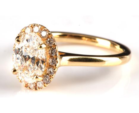 † Ingle & Rhode Cappricio ring, set with a 1.50 carat oval cut lab grown diamond, with IGI certificate stating colour D and c