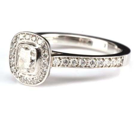 † Ingle & Rhode Pavane ring, set with a 0.50 carat cushion cut Canadian diamond, with GIA certificate stating colour G and cl