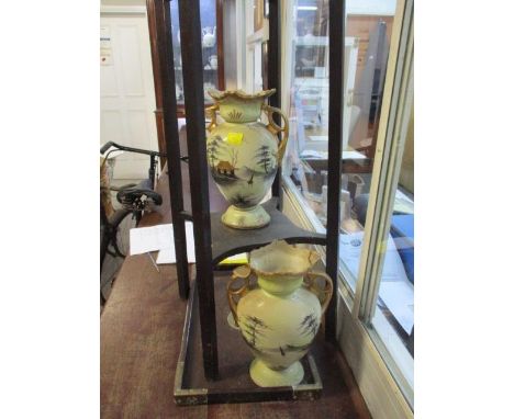 A planter and an oriental teak tray 