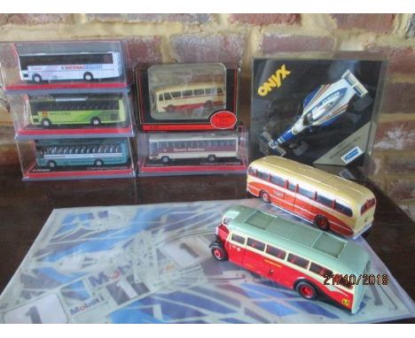 Four Corgi Original Omnibus diecast models of buses, an Exclusive First Edition bus, two other Corgi buses to include a Burli