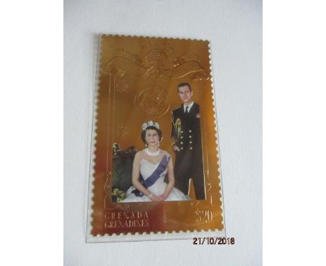 The Royal Family 'Golden Wedding' stamps and covers to include a Grenadian gold $20 stamp, an album containing 1977 Silver Ju