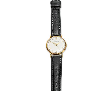 Jaeger LeCoultre-Vintage-Armbanduhr  Um 1950 Gold. Rundes, cremefarbenes Zifferblatt mit Zentralsekunde und alternierenden Za