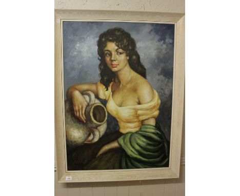 CONTINENTAL SCHOOL 20TH CENTURY
Portrait of a Young Girl 
Oil on Canvas
Indistinctly Signed Lower Left
100cm x 71cm
