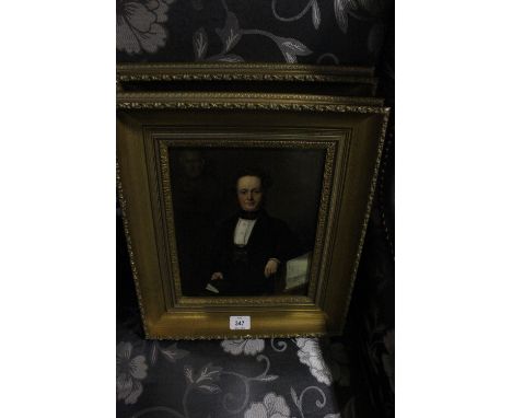 ENGLISH SCHOOL 19TH CENTURY
Portrait of a Gentleman and His Companion Shown Seated
Oil on Canvas
28cm x 23cm