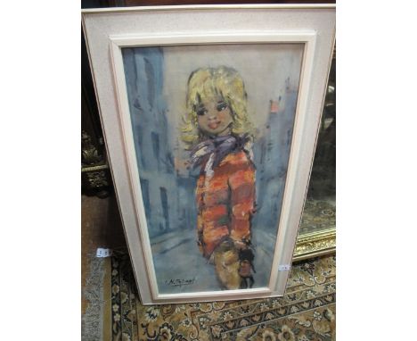 CONTINENTAL SCHOOL 
Portrait of a Young Girl
Oil on Canvas
Signed M Dupont
57cm x 95cm