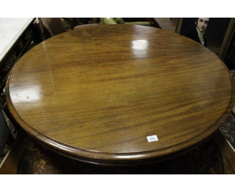 A VICTORIAN MAHOGANY POD TABLE the circular moulded top above a faceted column and platform base on tripod support with scrol