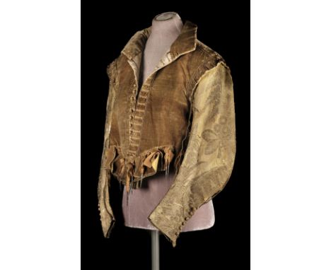 * Clothing. A European doublet, probably 1580-1600 [and later], gentleman's doublet of gold silk velvet, faded from red (with